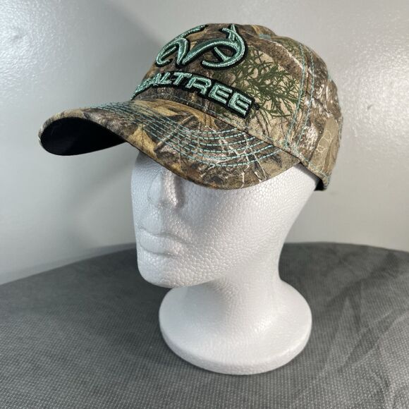 REALTREE Ladies Antler Camo Blue Teal Hat Cap Snapback Trucker BaseBall Hunting - Picture 3 of 8